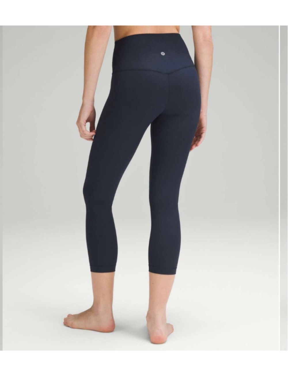 Women's Lululemon Align Ribbed High-Rise Crop Leggings 23” Black Size 4